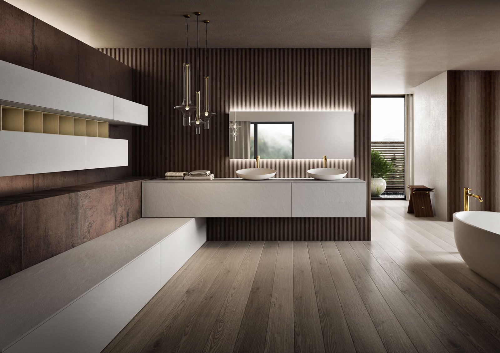 Aménagement complet salle de bain avec rangements sur mesure