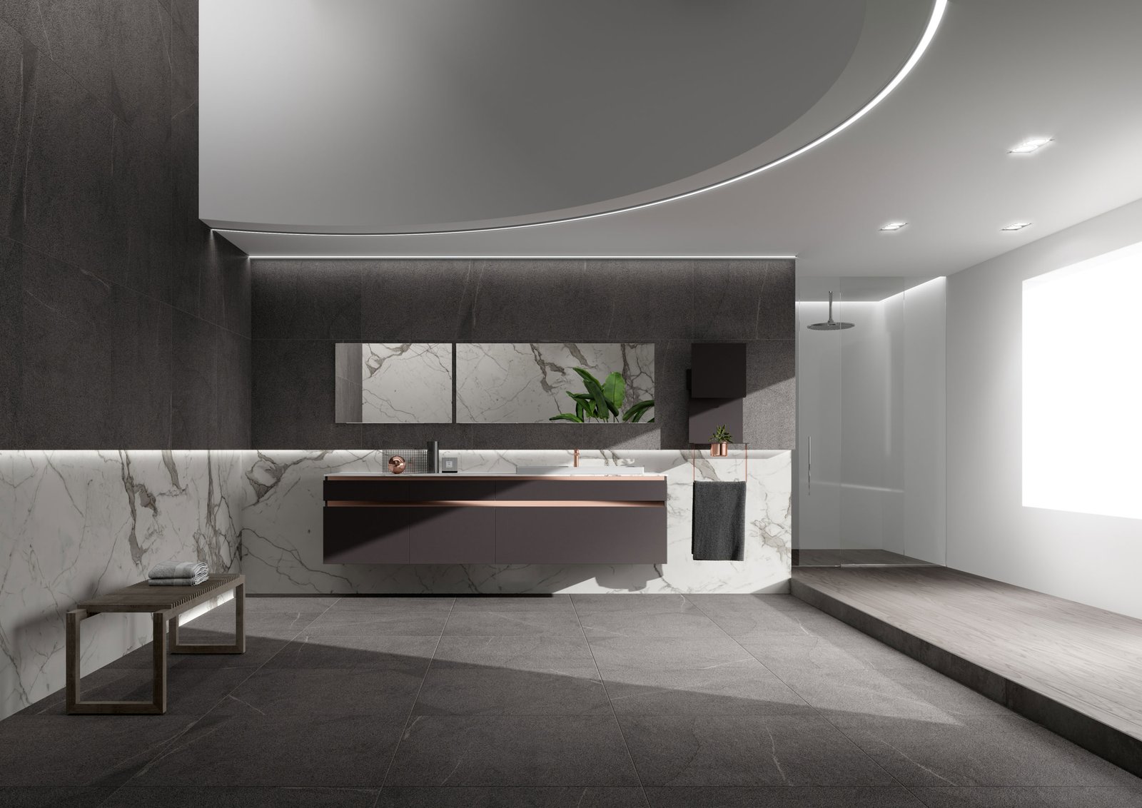 Détail quincaillerie tiroir meuble de salle de bain artisanal