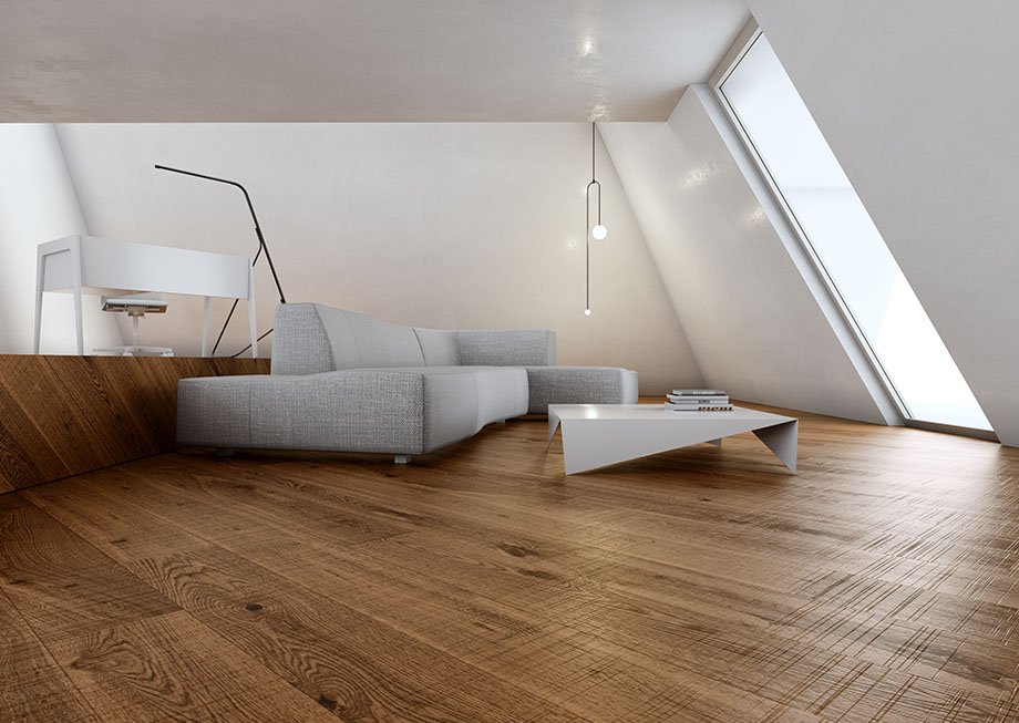 Parquet chêne fumé foncé minimaliste