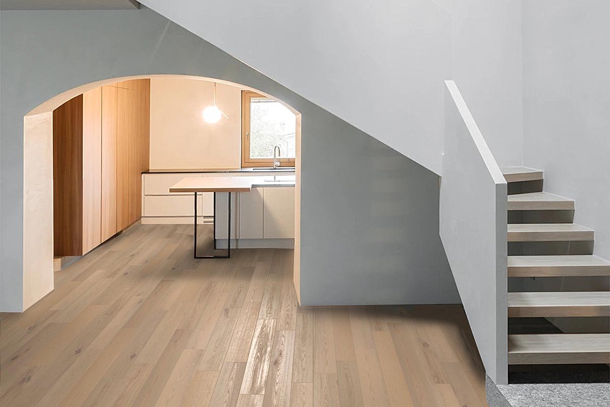 Parquet chêne brossé naturel esprit scandinave